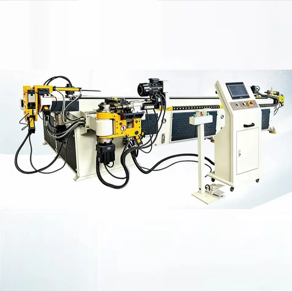 3 axis CNC pipe bending machine bending a 50mm steel tube
